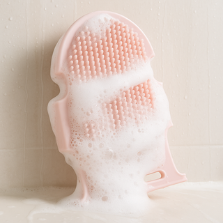 Pink silicone shower glove for glowing skin – Cocoa & Shea Kuwait