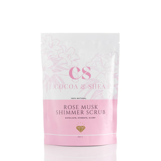 Rose Musk Shimmer Scrub - cocoa & shea
